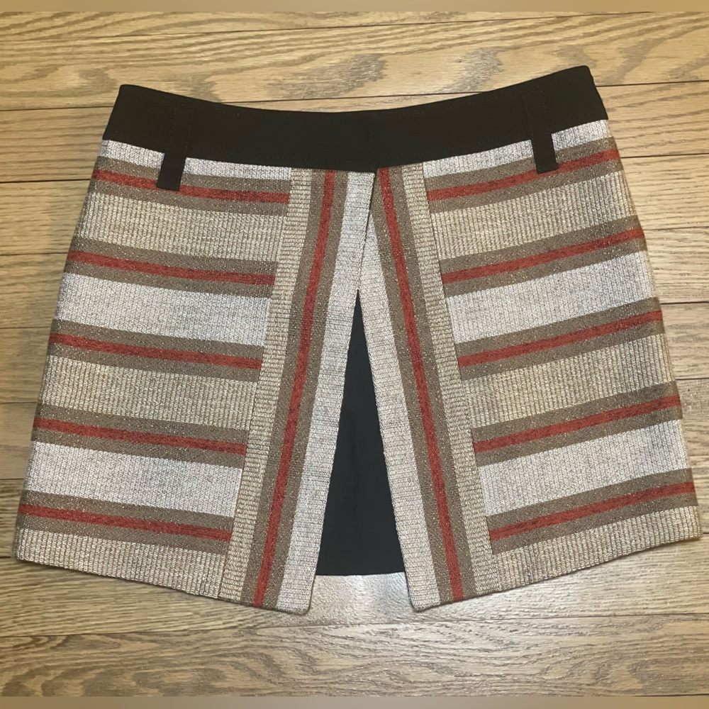 BARBARA BUI - Paris Fold-over Metallic Orange Super Mini Skirt